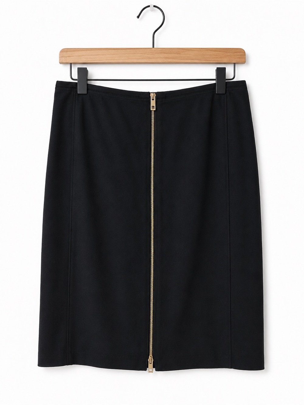 Rag & Bone Black Wool Zip Pencil Midi Skirt USA Quiet Luxury Sz 8